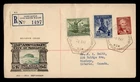 DR WHO 1947 AUSTRALIA FDC NEWCASTLE ANIV REGISTERED COMBO TO CANADA R64459