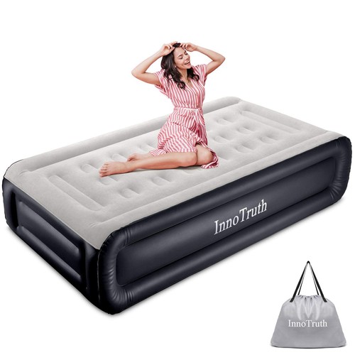 Raised Air Mattress with Built-in Pump,18in Elevated Inflatable Mattress with...