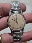 Vtg Timex Mercury Stainless Wristwatch Beige Dial Vintage 1960s UNTESTED