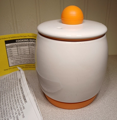 Egg-Tastic Ceramic Microwave Egg Cooker for Scrambled and Poached Eggs