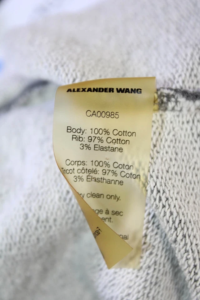 Alexander Wang Mujer Manga Larga Cuello Redondo Atado Trasero Sudadera Gris Talla Pequeña Foto 4 de 4