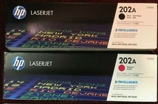 Genuine HP 202A Magenta Black Toners CF503A CF500A NO BOX OPEN TUB -- UNUSED