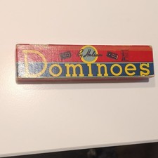 Halsam Dominoes Tile Game 631 H Set with Original Box Classic Vintage Family
