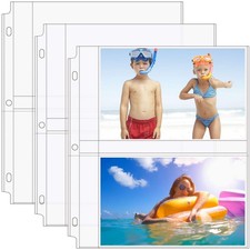 MaxGear 30 Pack 5x7 Photo Sleeves for 3 Ring Binder 5" x 7"-2 pockets, Clear