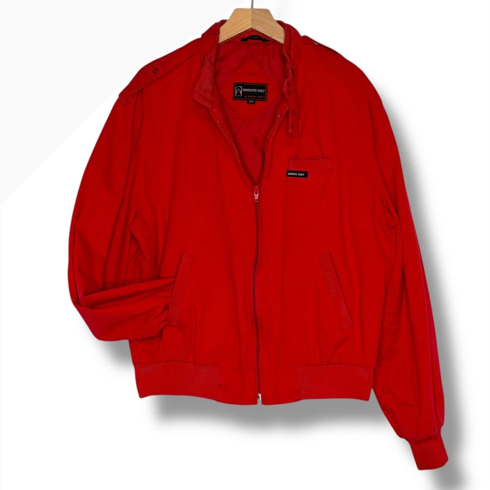 Vintage Y2K Members Only Red Bomber Jacket Mens Size 44 Classic Harrington Style - Image 4 of 4