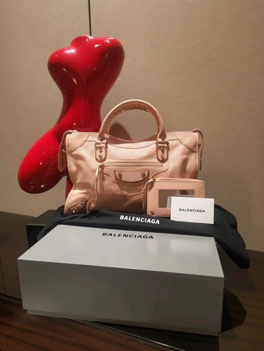 Balenciaga Classic City Medium • Rose Blush Leather Bag • Boxed & Dustbag