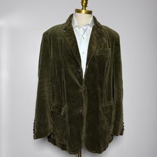 Polo Ralph Lauren Sport Coat Mens XL Olive Green Corduroy Action Back Vintage