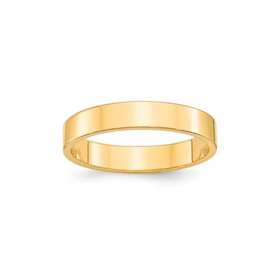 10K Gelbgold Flach Ehering Massiv Leicht 4mm Ring Minimalistisch Klasse...