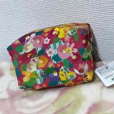 Pokemon Center Ume Tsubaki Pouch Japanese Style Cosmetic Bag Rare Gift