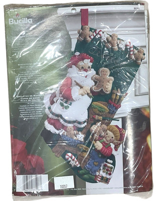 Bucilla Christmas Cookies Felt Applique Stocking Kit 86106 Stanziani Sealed NEW