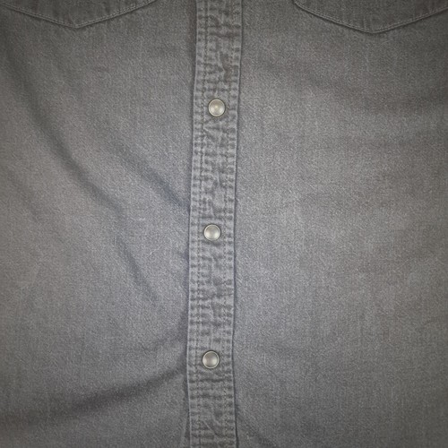 LEE Western Mens Slim Fit Navy Blue Size Medium Pearl Snap Cowboy Pocket Shirt - Picture 11 of 20