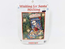 Dimensions - Waiting For Santa Needlepoint Stocking Kit, #9084 16" Sealed, New