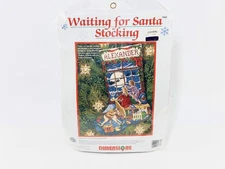 Dimensions - Waiting For Santa Needlepoint Stocking Kit, #9084 16" Sealed, New