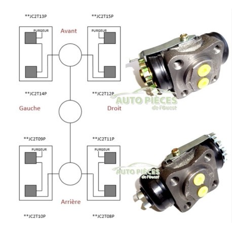 Cylindre de roue arriere haute pression 47580-69065 Land Cruiser J4 HJ robuste