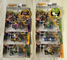 Hot Wheels Mario Kart Lot of 6 Wario Toad Luigi Yoshi Baby Luigi Bowser New