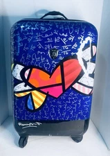 Heys A New Day 21" Transparent Carry On Luggage Spinner Romero Britto Hard Shell