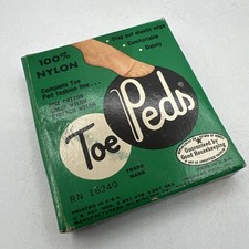 Vintage Box of Medium Toe Peds All Nylon Knit Suntan Open Back Open Toe Shoes