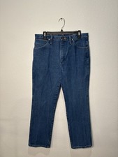 Vtg 90s Mens Wranglers Straight Leg Medium Wash Cowboy Cut Jeans Sz34 fits 32x29