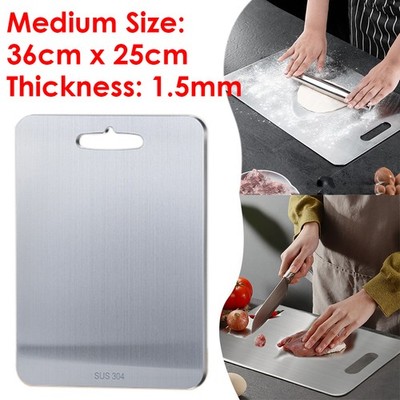 Stainless Steel Cutting Board, Double Sided Chopping Boards for kitchen 36x25cm