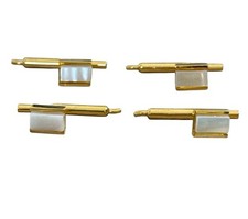 Vintage Goldtone Mother Of Pearl Tuxedo Shirt Studs Set Of 4