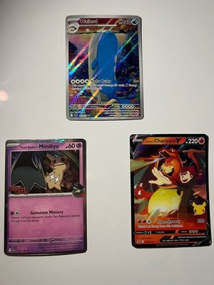 Pokémon TCG Holo Lot - Wailord, Team Rocket's Mimikyu, Lance's Charizard V