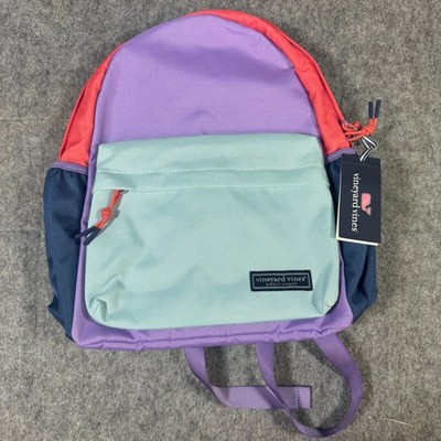 Vineyard Vines Kids Colorblock Backpack Aster Purple Pink Mint 3D000218-502 NWT