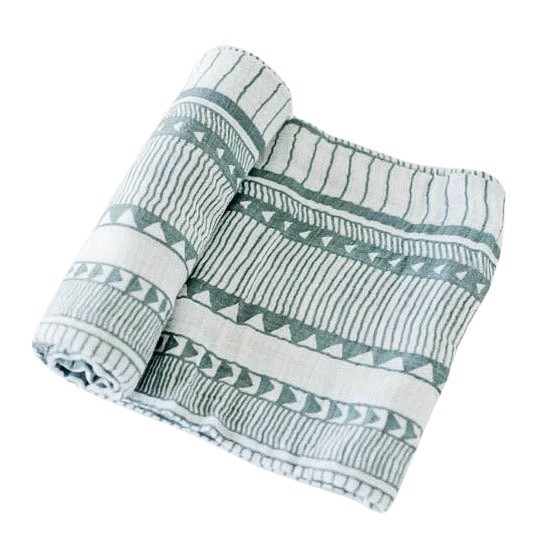 NIB Little Unicorn Santa Fe Cotton Muslin Swaddle Blanket 47"x47"