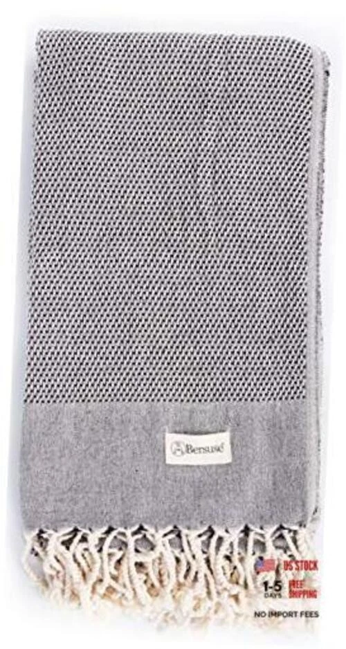00% Cotton Ventura Premium Turkish Towel Beach Towel Bath Towel - Soft, 1 Black