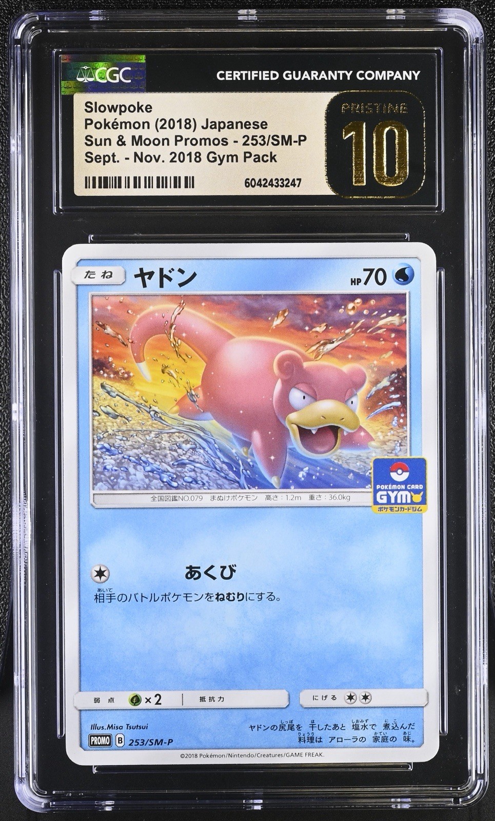 Slowpoke 253/SM-P Promo Non-Holo Sun & Moon 2018 JPN Pokemon TCG CGC Pristine 10
