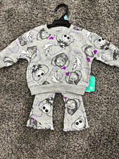 Disney Baby Nightmare Before Christmas 2-Piece Cotton Lounge Set 3-6M Gray