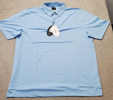 Greg Norman Golf Polo Shirt Mens XL Blue Performance By Design Moisture-Wicking