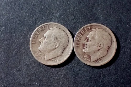 Two 1948 S Roosevelt Dime  Good Cond 90% Silver   Lot ROOS  067