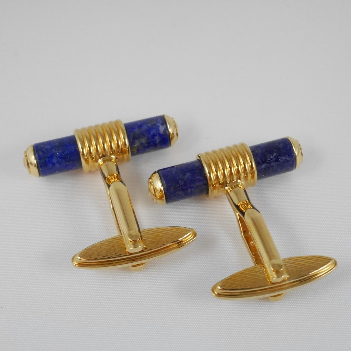 dunhill Lapis Lazuli and Gold Plated Cufflinks with Box (MINT
