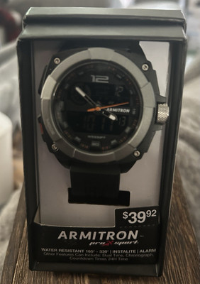 Armitron Instalite Men's Analog-Digital Quartz Sports Watch 100m Black w/ Box