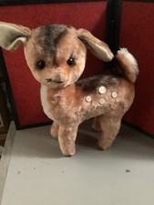 R Dakin Co Fawn Deer Bambi Vtg Stuffed Animal Brown Beige Plush Missing Nose