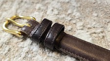 Vintage Coach Mocha Dark Brown Narrow Leather Belt Size 36 90 cm USA Made
