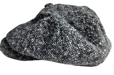 Stetson 6840601 Charcoal Grey And White Newsboy Cap Size 58