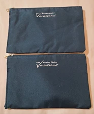 2pc AAA Members Choice Vacations Zippered Travel Pouches Wallet Envelope Pockets