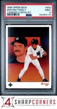 1989 UPPER DECK #693 DON MATTINGLY YANKEES CHECKLIST PSA 9