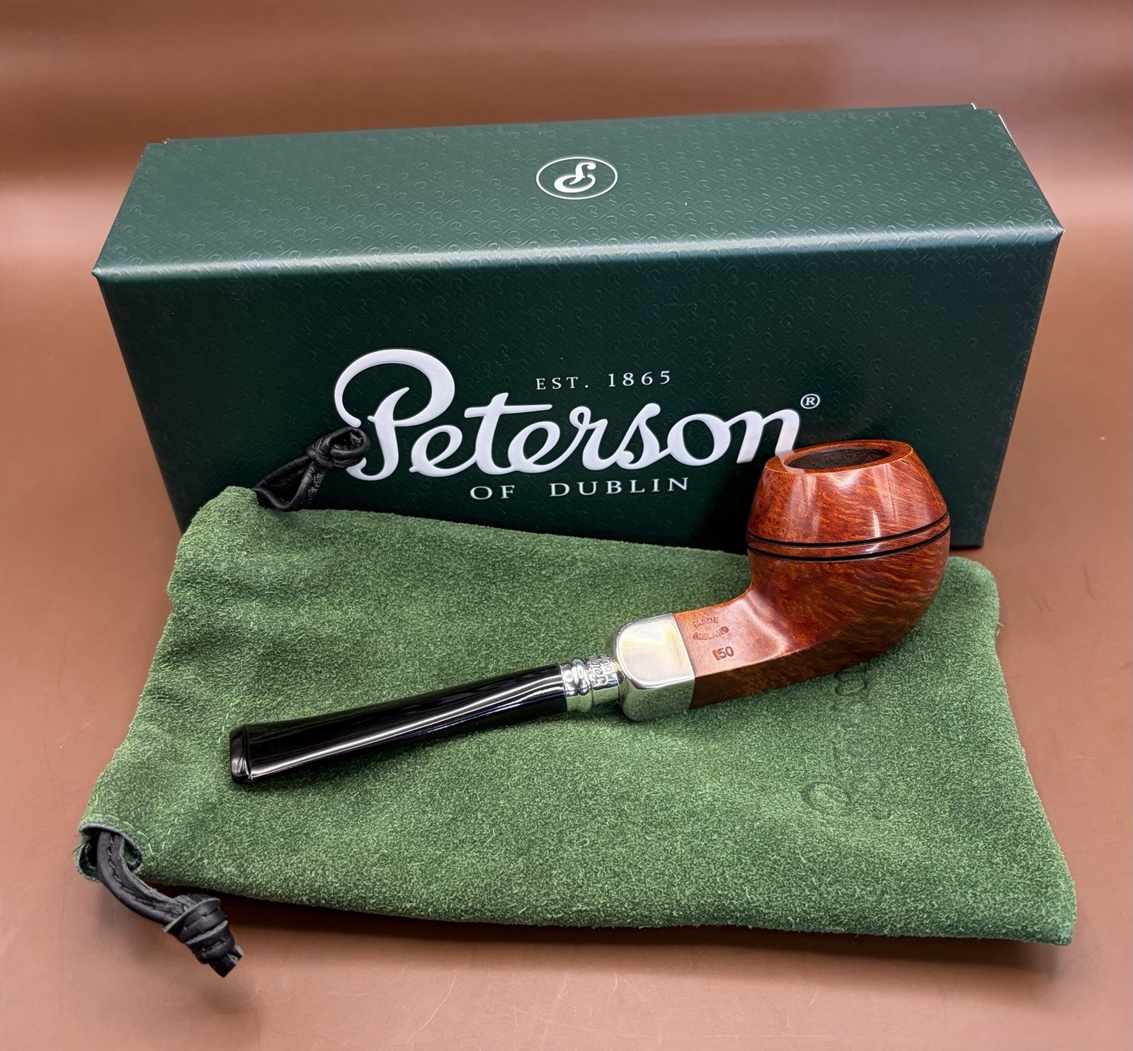 Peterson Terracotta Spigot 150 Fishtail NOS Unsmoked Sterling 925 (2022) Box