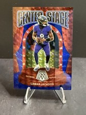 Lamar Jackson 2024 Mosaic CENTER STAGE Blue Prizm /99 Baltimore Ravens #21