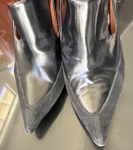 Mocasines de tacón de aguja de cuero de gamuza negros de diseñador Celine sexy puntiagudos - Imagen 10 de 20