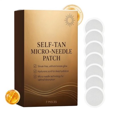 Sun Free Glow Micro-needle Tanning Patches, Natural Sunless Self Tanner 7Tablets