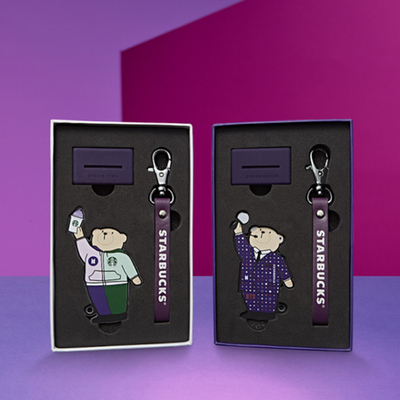 BTS x Starbucks Korea Purple Bearista Figure Card Limited Edition