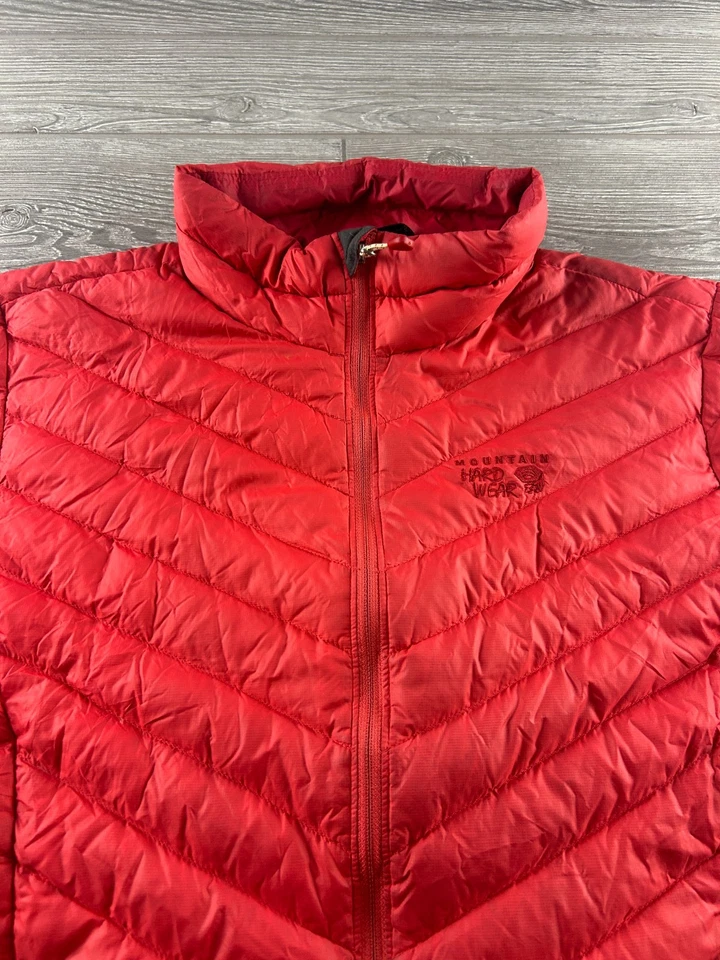 Mountain Hardwear Jacket Womens Medium Red Puffer Down Shield Packable dirty - Image 3 of 4