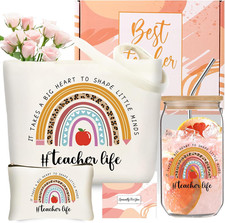 Teacher Appreciation Gifts for Women, Unique Teacher Christmas Gift, 16Oz Glass