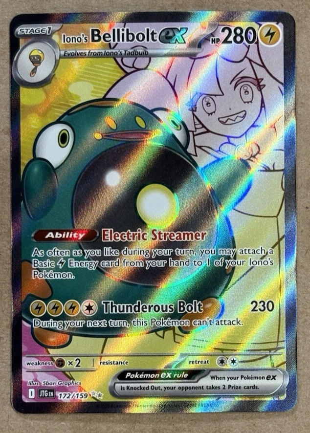 Iono's Bellibolt Ex Holo Journey Together Ultra Rare 172/159 Pokemon TCG