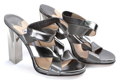 JIMMY CHOO TABBY SANDALS GREY SIZE 37 WOMEN