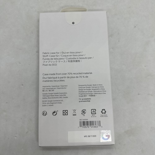 Genuine Official Google Pixel 4a 5G Fabric Case Cover “Static Grey” GA02064 - Picture 2 of 9