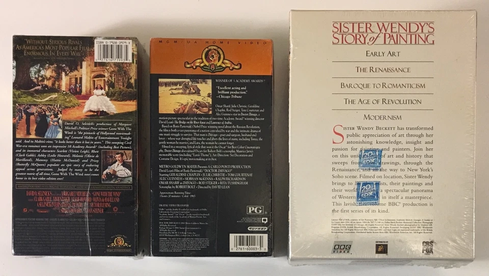 VHS Movies Gone With The Wind, Doctor Zhivago, Sister Wendy's Story of Painting - Image 3 of 3